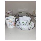 Shelley England Bone China Mixed Floral Tea Set Plates and Cups