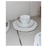 Shelley England Bone China Mixed Floral Tea Set Plates and Cups