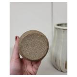 Set of 2 Handmade Ceramic Vessels - Large White Vase and Small Stoneware Cup