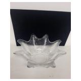 Set of 4 Clear Art Glass Decorative Bowls and Candle Holders