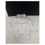 Set of 4 Clear Art Glass Decorative Bowls and Candle Holders