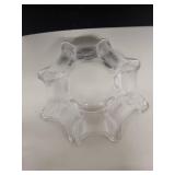 Set of 4 Clear Art Glass Decorative Bowls and Candle Holders