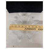 Set of 4 Clear Art Glass Decorative Bowls and Candle Holders