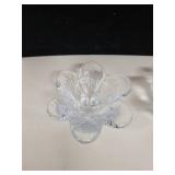 Set of 4 Clear Art Glass Decorative Bowls and Candle Holders