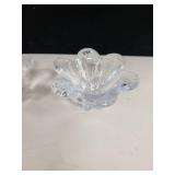 Set of 4 Clear Art Glass Decorative Bowls and Candle Holders