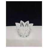 Set of 4 Clear Art Glass Decorative Bowls and Candle Holders