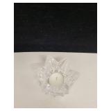 Set of 4 Clear Art Glass Decorative Bowls and Candle Holders