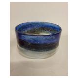 Set of 3 Handcrafted Art Glass Pieces Including Plates and Bowls