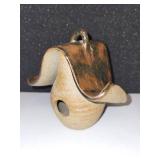 Set of 2 Handmade Stoneware Birdhouses with Artistic Designs