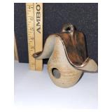 Set of 2 Handmade Stoneware Birdhouses with Artistic Designs