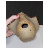 Set of 2 Handmade Stoneware Birdhouses with Artistic Designs