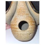 Set of 2 Handmade Stoneware Birdhouses with Artistic Designs