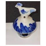 Set of 2 Handmade Stoneware Birdhouses with Artistic Designs