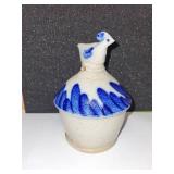 Set of 2 Handmade Stoneware Birdhouses with Artistic Designs