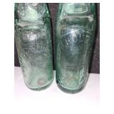 Collection of 5 Vintage Glass Bottles Including Demijohn and Seltzer Bottles
