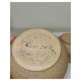 T. Weber Pottery Lidded Storage Jar and Matching Bowl Set