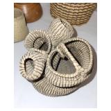 Collection of Handcrafted Baskets and Signed Wooden Bowl Ken Olsen 1982