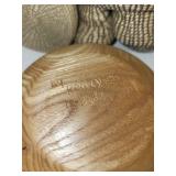 Collection of Handcrafted Baskets and Signed Wooden Bowl Ken Olsen 1982