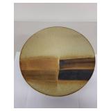 Set of 3 Handmade Charles Halling Signed Pottery Plates with Abstract Glaze Design