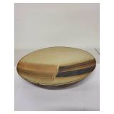 Set of 3 Handmade Charles Halling Signed Pottery Plates with Abstract Glaze Design