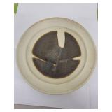 Set of 3 Handmade Charles Halling Signed Pottery Plates with Abstract Glaze Design
