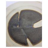 Set of 3 Handmade Charles Halling Signed Pottery Plates with Abstract Glaze Design