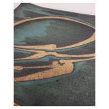 Set of 2 Signed Charles Halling Square Ceramic Art Plates with Abstract Design