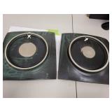 Set of 2 Signed Charles Halling Square Ceramic Art Plates with Abstract Design