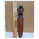 Norwegian PERLETIN Metal Matchbox Holder and Vintage Fixed Blade Knife with Sheath