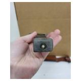 Norwegian PERLETIN Metal Matchbox Holder and Vintage Fixed Blade Knife with Sheath