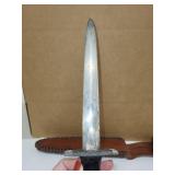 Norwegian PERLETIN Metal Matchbox Holder and Vintage Fixed Blade Knife with Sheath