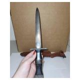 Norwegian PERLETIN Metal Matchbox Holder and Vintage Fixed Blade Knife with Sheath