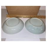 Pair of Japanese Porcelain Bowls with Fish Design