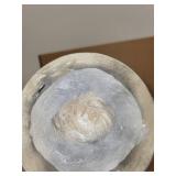 Handcrafted Stoneware Crock with Blue Peafowl Design, Signed