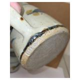 Set of 3 Handcrafted Stoneware Pottery Mugs and Pitcher