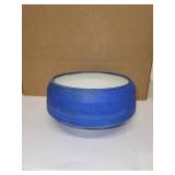 Studio Art Pottery Cobalt blue bowl signed by artist Charles Halling