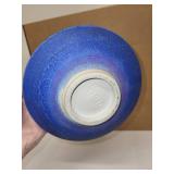 Studio Art Pottery Cobalt blue bowl signed by artist Charles Halling