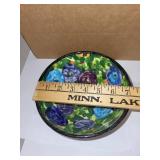 Hand-Painted Floral Ceramic Bowl Signed Hicks 7 Inch