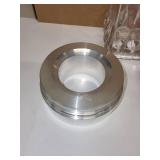 Mixed Lot: Metal Ring, Clear Acrylic Holder, and Swirl Art Glass Sculpture