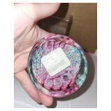 Mixed Lot: Metal Ring, Clear Acrylic Holder, and Swirl Art Glass Sculpture