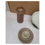 Set of 6 Mixed Vintage and Handmade Ceramic Bowls and Dishes including one original Charles Halling