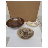 Set of 6 Mixed Vintage and Handmade Ceramic Bowls and Dishes including one original Charles Halling