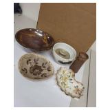 Set of 6 Mixed Vintage and Handmade Ceramic Bowls and Dishes including one original Charles Halling