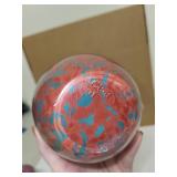 Signed Original Hand Blown Art Glass Vase by Dylan Martinez and Pink Paperweight Set