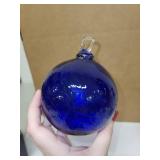 Set of 2 Hand Blown Glass Ornaments and Folding 4-Panel Photo Frame