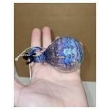 Set of 2 Hand Blown Glass Ornaments and Folding 4-Panel Photo Frame