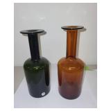 Set of 2 Alfredo Barbini Murano Art Glass Bottles
