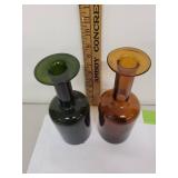 Set of 2 Alfredo Barbini Murano Art Glass Bottles