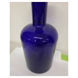 Tall Cobalt Blue Glass Vase with Flared Rim