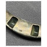 Sterling Silver 925 Necklace with Black and White Stone Accents